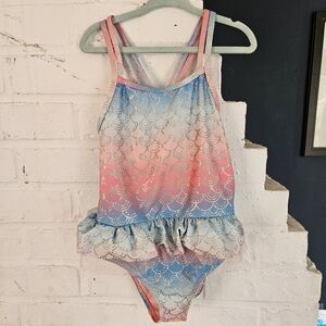 Banana Boat Ombre Mermaid Scale One Piece Swimsuit Size 6x